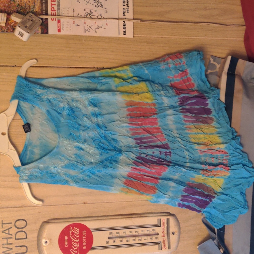 Free Size 100% Rayon Stylo Canada Colorful Multicolored Fun Tank Top Vintage
